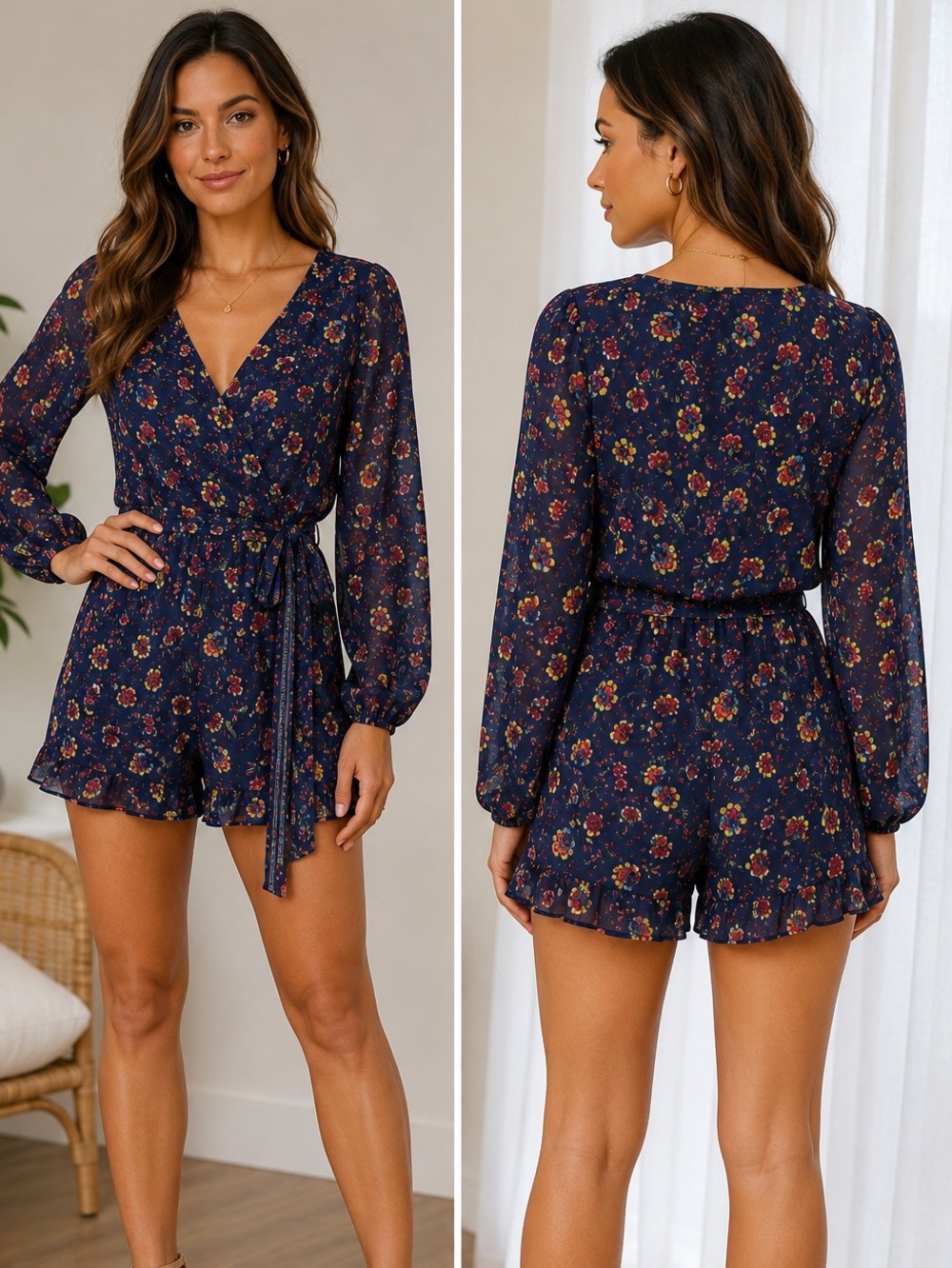 American Eagle floral romper.